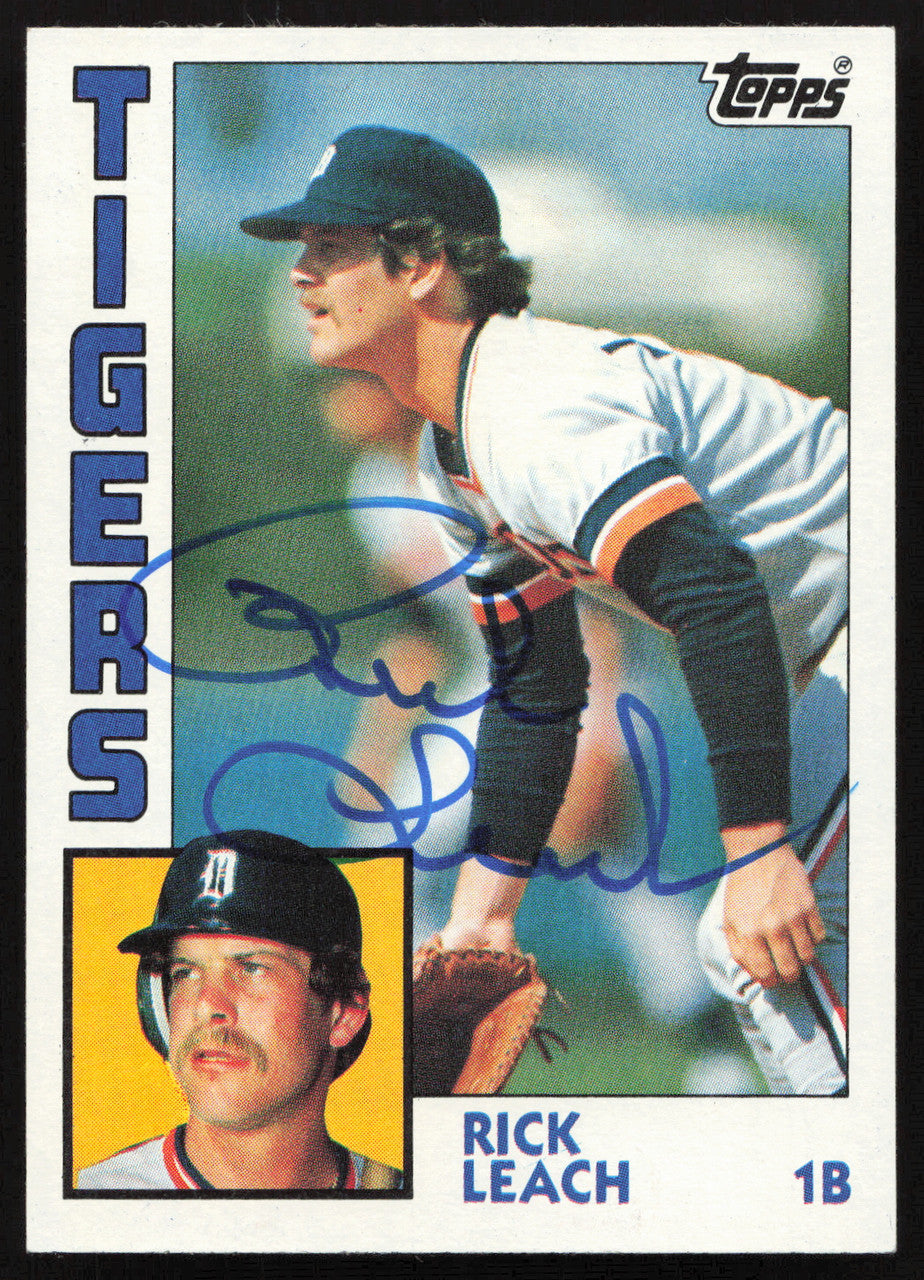 Rick Leach Autographed 1984 Topps Card #427 Detroit Tigers SKU #264042