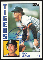 Rick Leach Autographed 1984 Topps Card #427 Detroit Tigers SKU #264043