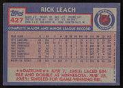 Rick Leach Autographed 1984 Topps Card #427 Detroit Tigers SKU #264043