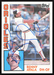 Benny Ayala Autographed 1984 Topps Card #443 Baltimore Orioles SKU #264044