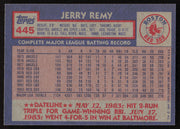 Jerry Remy Autographed 1984 Topps Card #445 Boston Red Sox SKU #264046