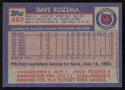 Dave Rozema Autographed 1984 Topps Card #457 Detroit Tigers SKU #264049