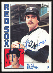 Mike Brown Autographed 1984 Topps Rookie Card #472 Boston Red Sox SKU #264051