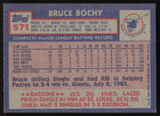 Bruce Bochy Autographed 1984 Topps Card #571 San Diego Padres SKU #264058