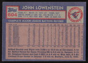 John Lowenstein Autographed 1984 Topps Card #604 Baltimore Orioles SKU #264066