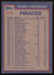 Rick Rhoden Autographed 1984 Topps Card #696 Pittsburgh Pirates SKU #264072