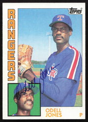 Odell Jones Autographed 1984 Topps Card #734 Texas Rangers SKU #264075