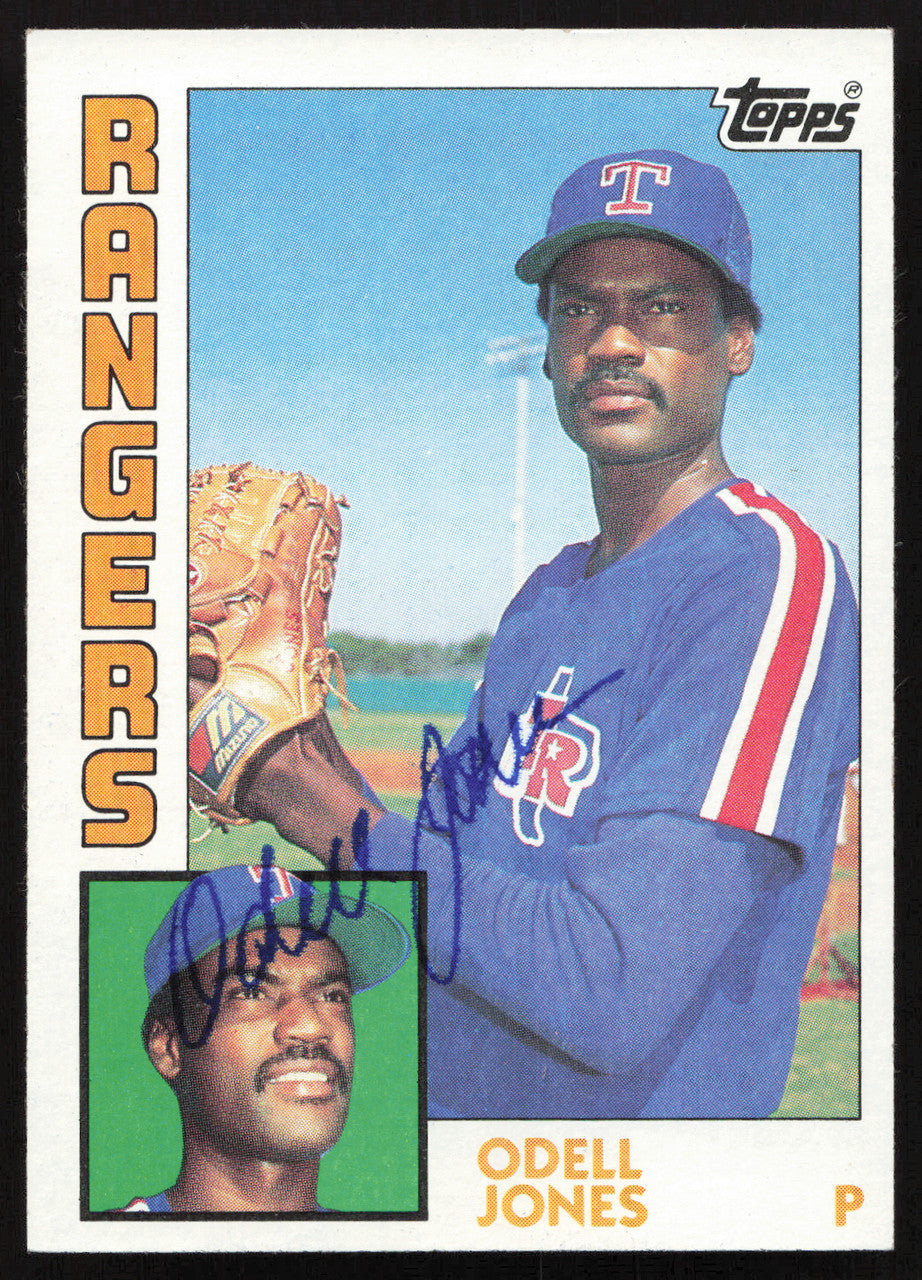 Odell Jones Autographed 1984 Topps Card #734 Texas Rangers SKU #264075