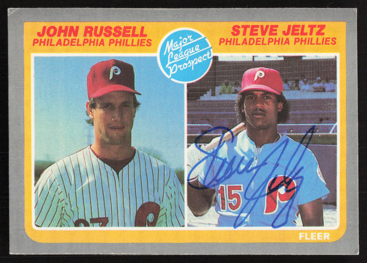 Steve Jeltz Autographed 1985 Fleer Rookie Card #653 Philadelphia Phillies SKU #264089