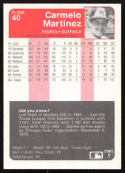 Carmelo Martinez Autographed 1985 Fleer Card #40 San Diego Padres SKU #264091