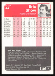 Eric Show Autographed 1985 Fleer Card #44 San Diego Padres SKU #264092