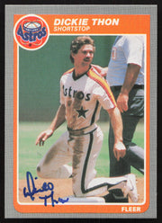 Dickie Thon Autographed 1985 Fleer Card #364 Houston Astros SKU #264099