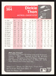 Dickie Thon Autographed 1985 Fleer Card #364 Houston Astros SKU #264099