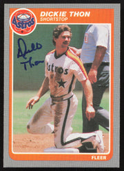 Dickie Thon Autographed 1985 Fleer Card #364 Houston Astros SKU #264100