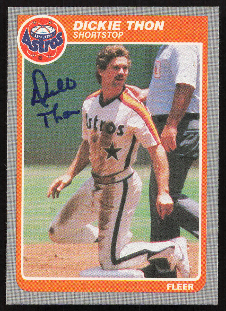 Dickie Thon Autographed 1985 Fleer Card #364 Houston Astros SKU #264100