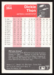 Dickie Thon Autographed 1985 Fleer Card #364 Houston Astros SKU #264100