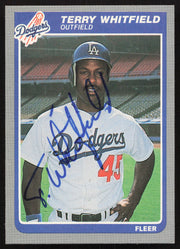 Terry Whitfield Autographed 1985 Fleer Card #389 Los Angeles Dodgers SKU #264102