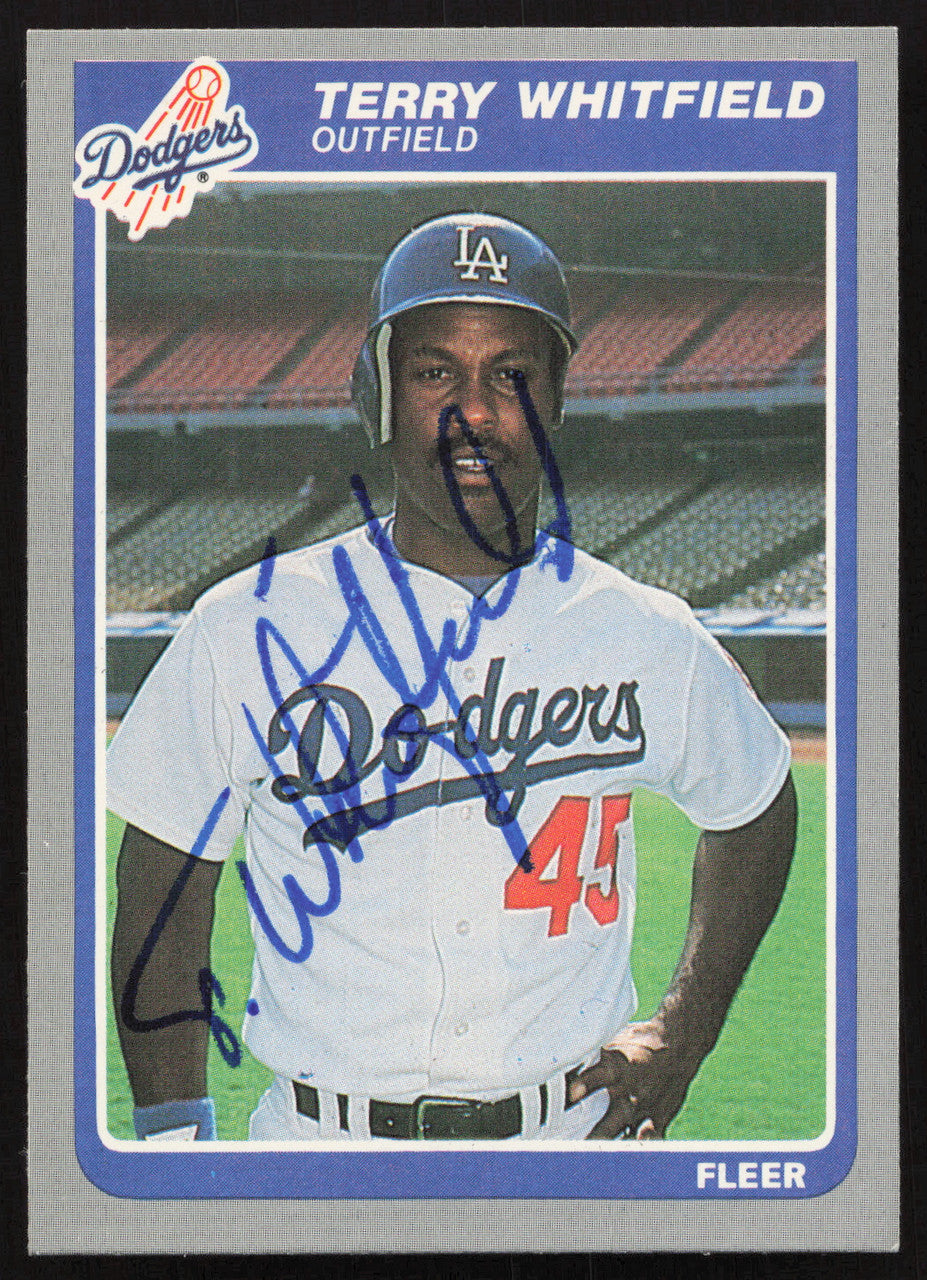 Terry Whitfield Autographed 1985 Fleer Card #389 Los Angeles Dodgers SKU #264102
