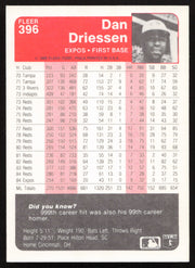 Dan Driessen Autographed 1985 Fleer Card #396 Montreal Expos SKU #264103