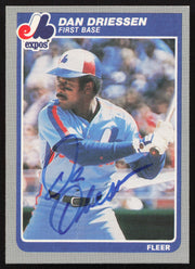 Dan Driessen Autographed 1985 Fleer Card #396 Montreal Expos SKU #264104