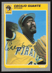 Cecilio Guante Autographed 1985 Fleer Card #465 Pittsburgh Pirates SKU #264107