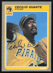 Cecilio Guante Autographed 1985 Fleer Card #465 Pittsburgh Pirates SKU #264108