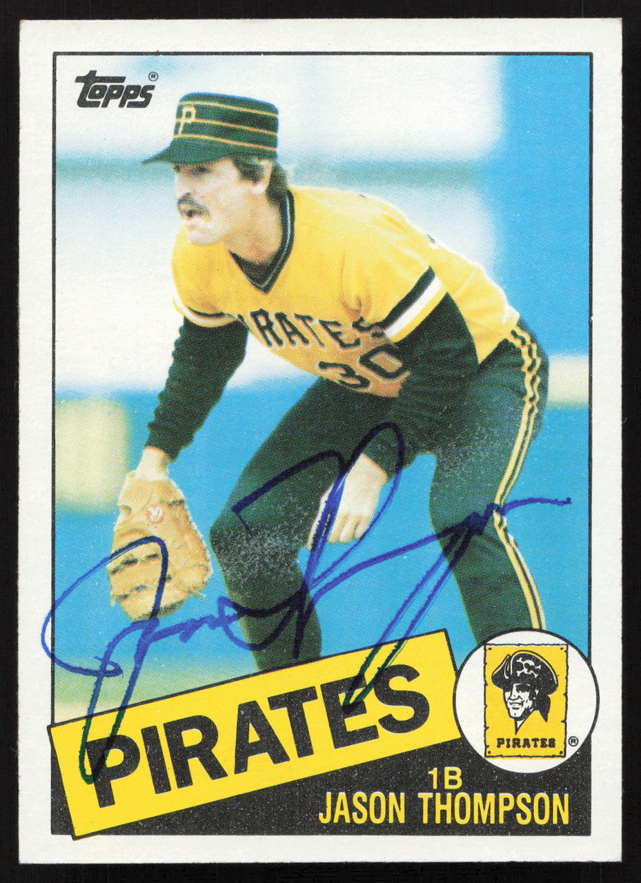 Jason Thompson Autographed 1985 Topps Card #490 Pittsburgh Pirates SKU #264114