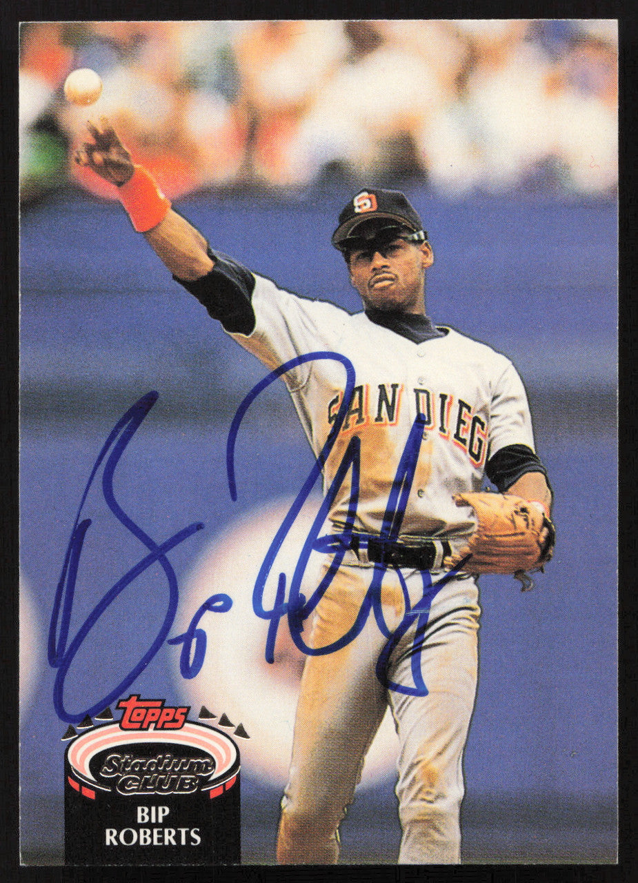 Bip Roberts Autographed 1992 Stadium Club Card #48 San Diego Padres SKU #264128