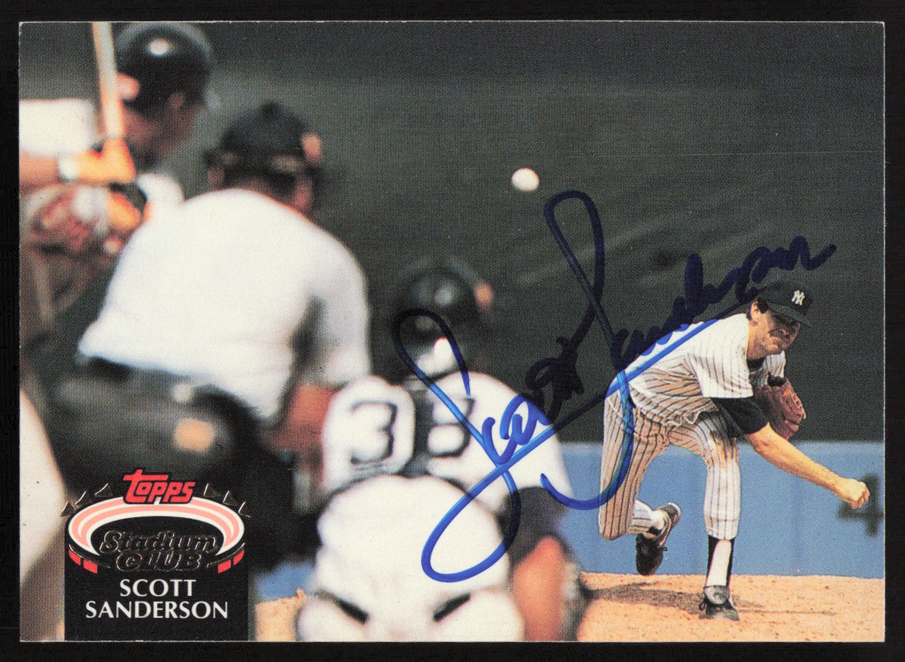Scott Sanderson Autographed 1992 Stadium Club Card #496 New York Yankees SKU #264130