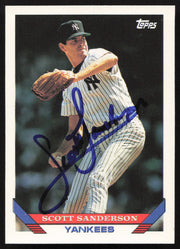 Scott Sanderson Autographed 1993 Topps Card #525 New York Yankees SKU #264131