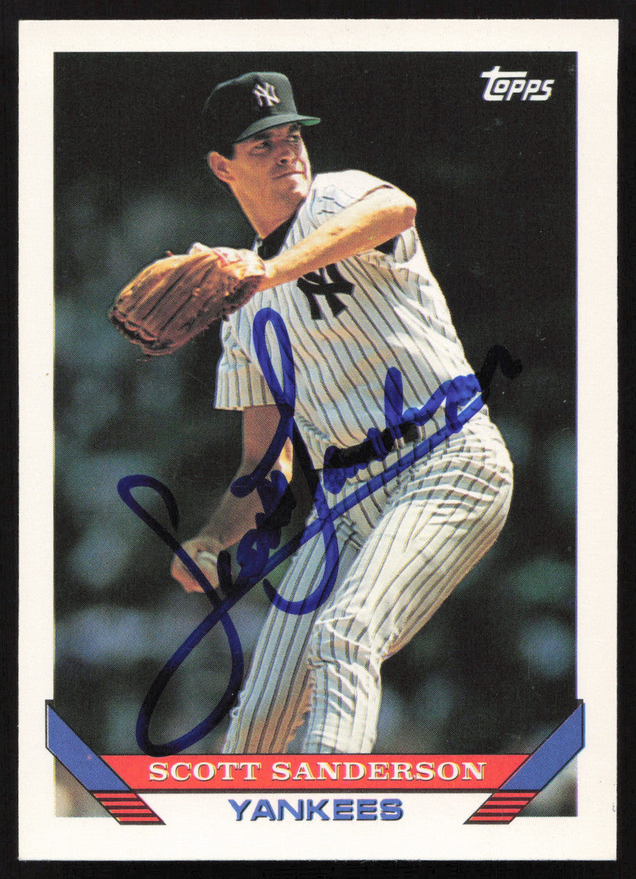 Scott Sanderson Autographed 1993 Topps Card #525 New York Yankees SKU #264131
