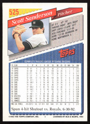 Scott Sanderson Autographed 1993 Topps Card #525 New York Yankees SKU #264131