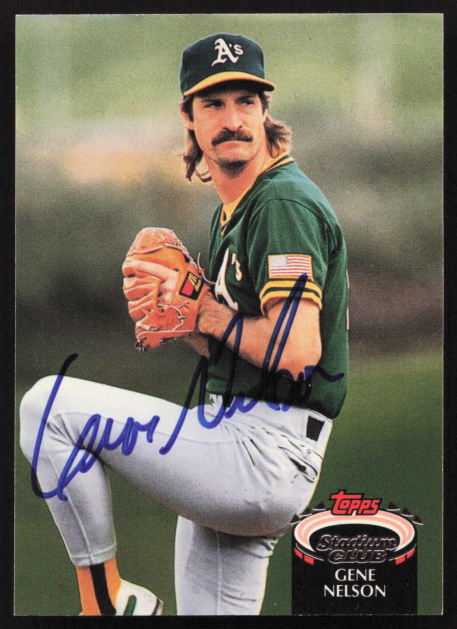 Gene Nelson Autographed 1992 Stadium Club Card #414 Oakland A's SKU #264132