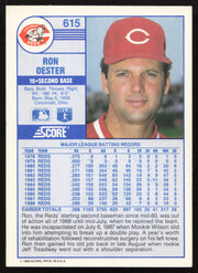 Ron Oester Autographed 1989 Score Card #615 Cincinnati Reds SKU #264134