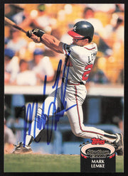Mark Lemke Autographed 1992 Stadium Club Card #316 Atlanta Braves SKU #264137