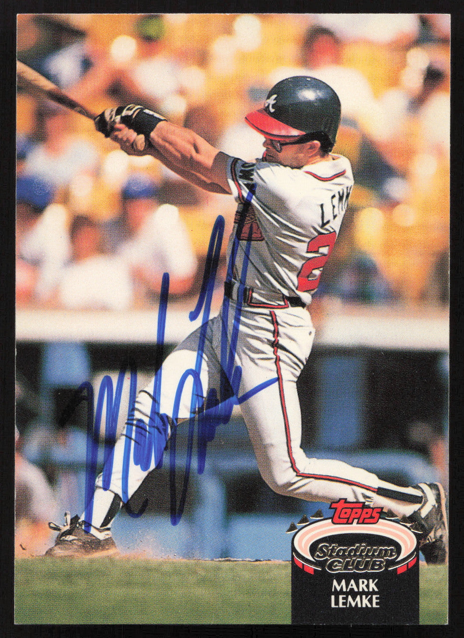 Mark Lemke Autographed 1992 Stadium Club Card #316 Atlanta Braves SKU #264137