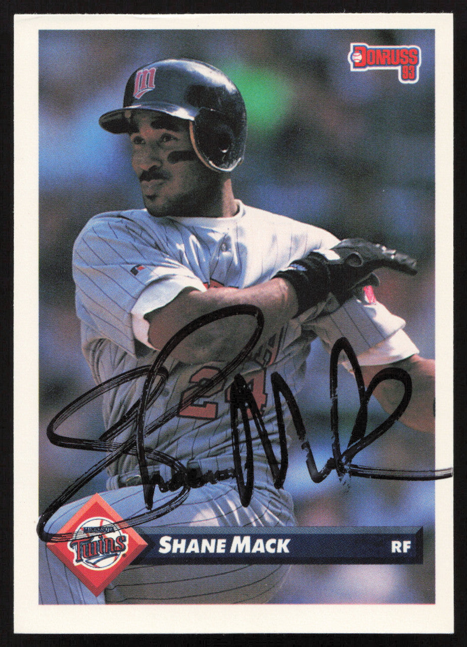 Shane Mack Autographed 1993 Donruss Card #395 Minnesota Twins SKU #264142