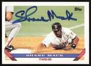 Shane Mack Autographed 1993 Topps Card #282 Minnesota Twins SKU #264143