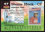 Shane Mack Autographed 1992 Stadium Club Card #47 Minnesota Twins SKU #264144