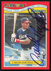 Carlos Martinez Autographed 1990 Toys R Us Topps Rookies Card #18 Chicago White Sox SKU #264148