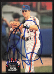 Todd Hundley Autographed 1992 Stadium Club Card #290 New York Mets SKU #264151