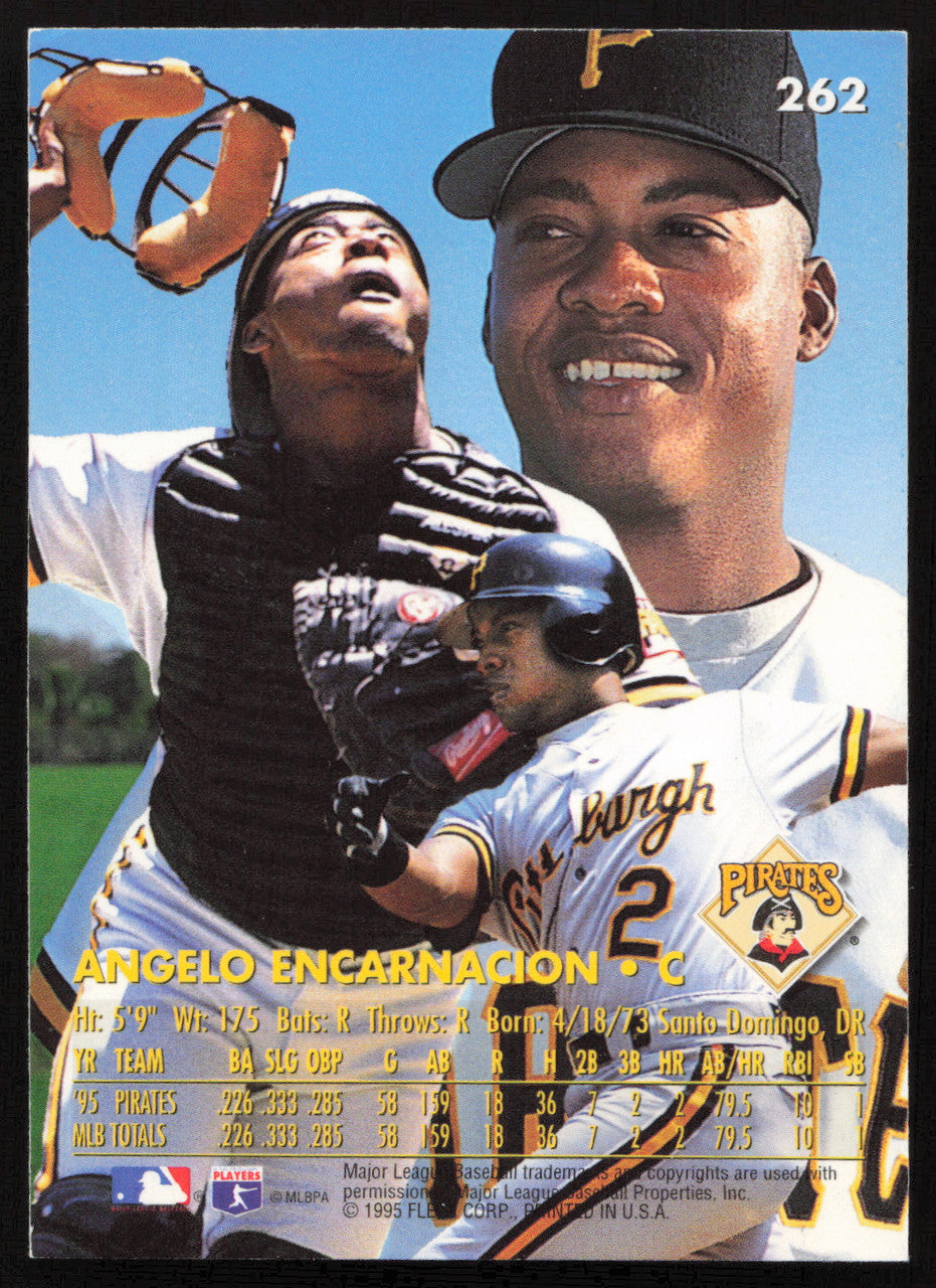 Angelo Encarnacion Autographed 1996 Fleer Ultra Rookie Card #262 Pittsburgh Pirates SKU #264166