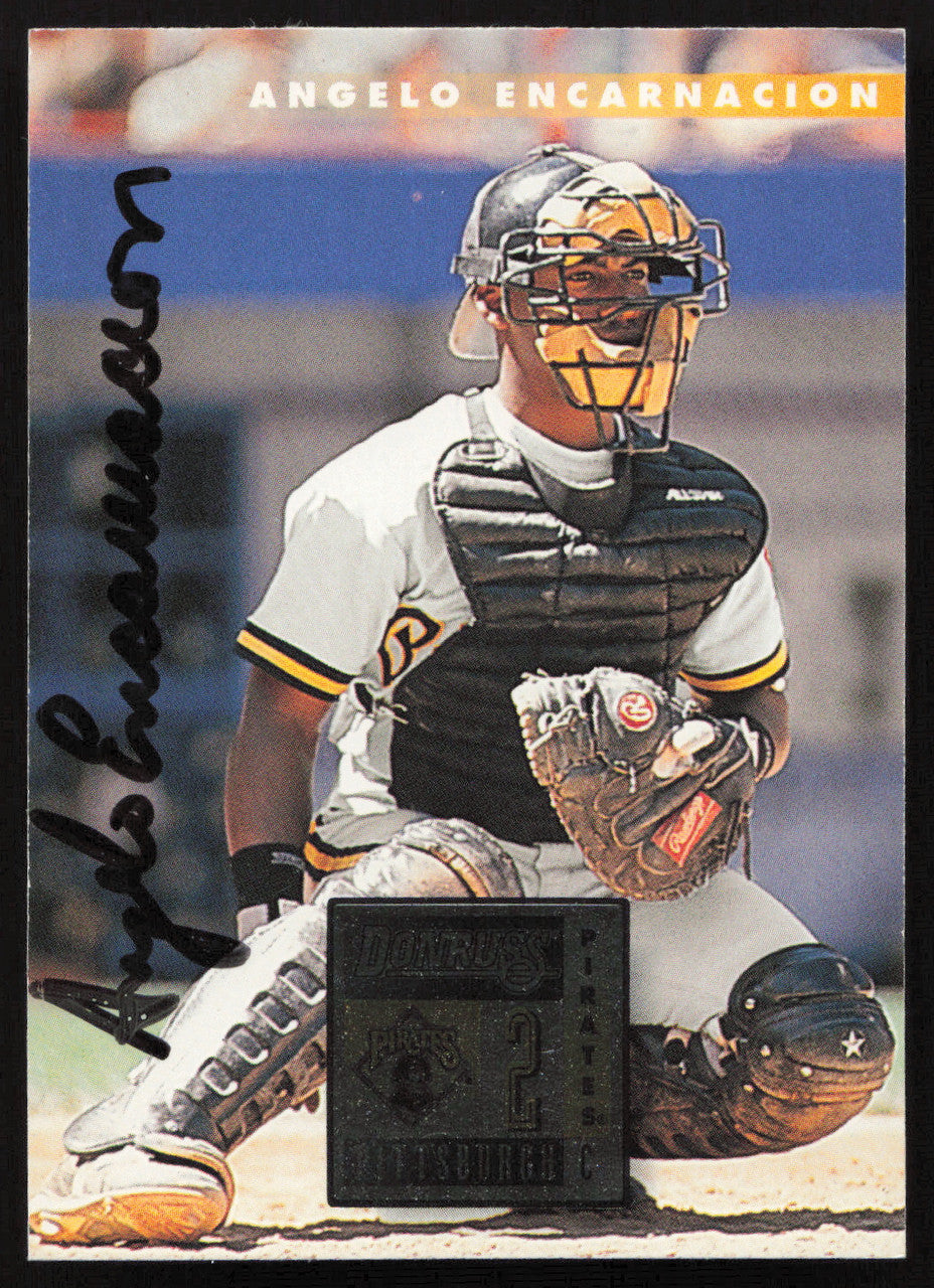 Angelo Encarnacion Autographed 1996 Donruss Rookie Card #5 Pittsburgh Pirates SKU #264168