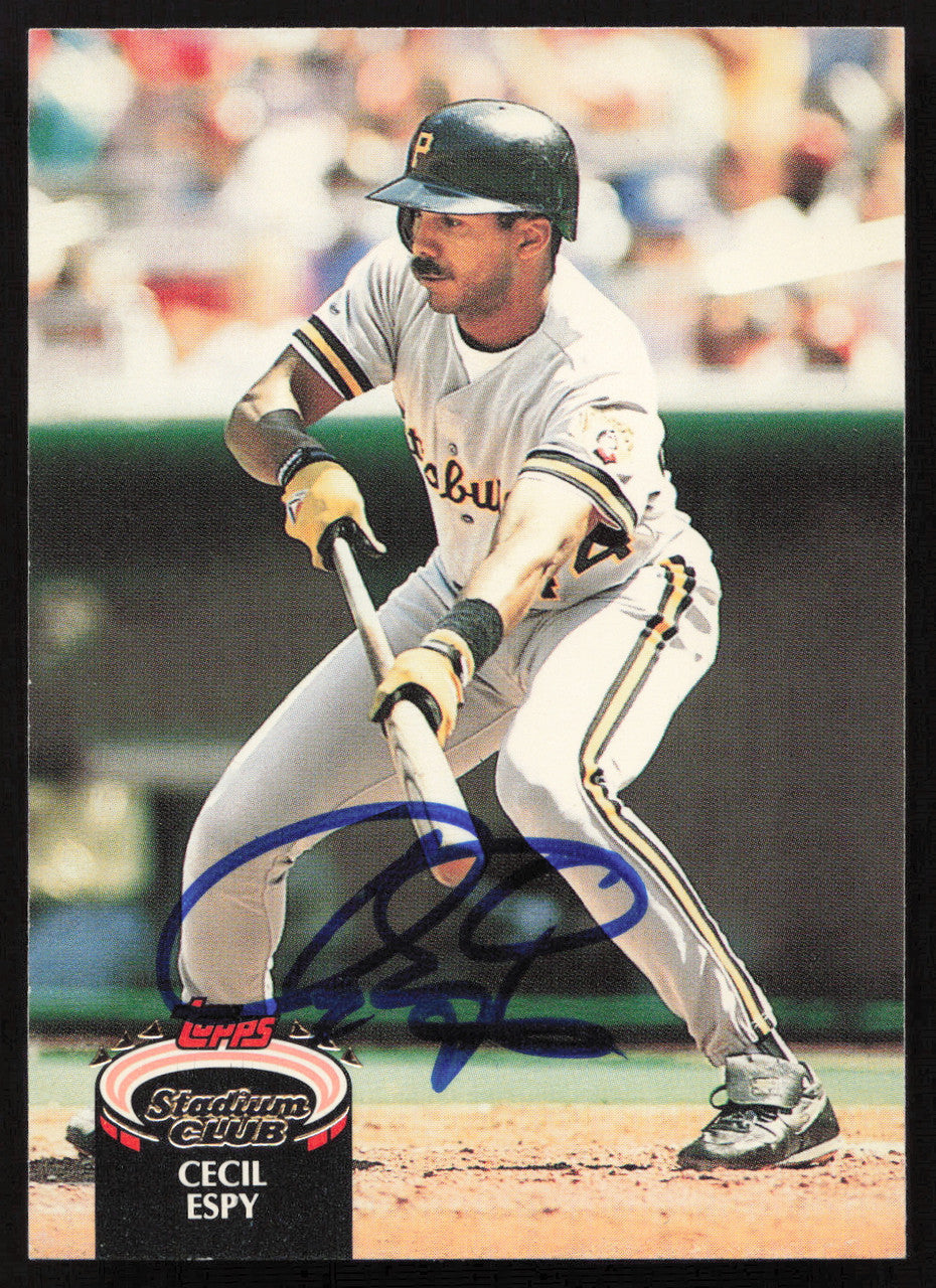 Cecil Espy Autographed 1992 Stadium Club Card #95 Pittsburgh Pirates SKU #264169