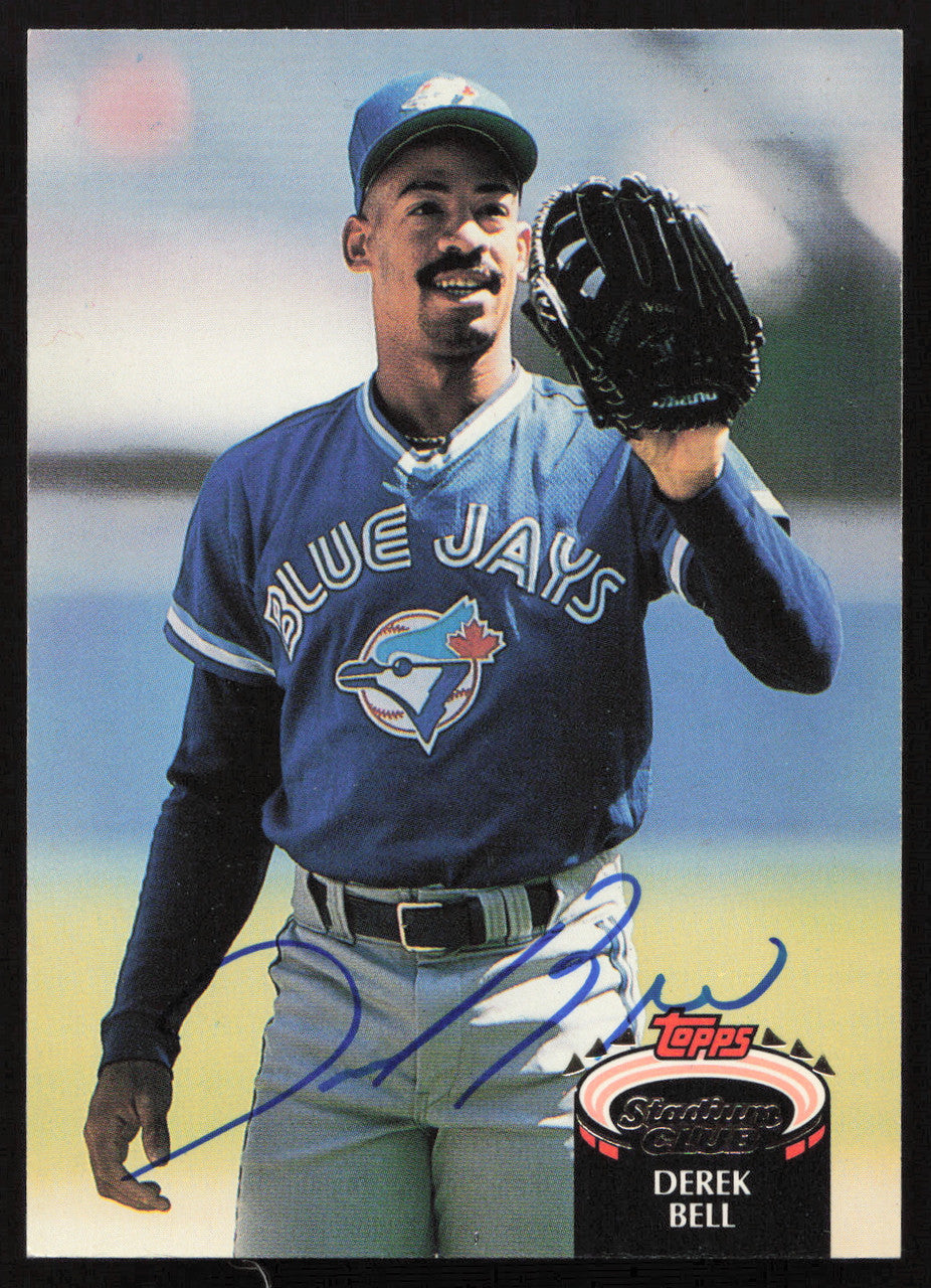 Derek Bell Autographed 1992 Stadium Club Card #555 Toronto Blue Jays SKU #264178