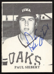 Paul Siebert Autographed 1975 TCMA Rookie Card Iowa Oaks SKU #264181