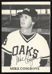 Mike Cosgrove Autographed 1975 TCMA Rookie Card Iowa Oaks SKU #264182