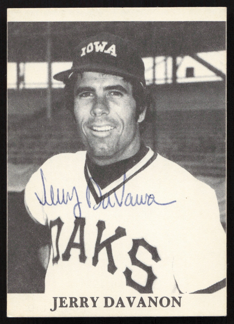 Jerry Davanon Autographed 1975 TCMA Card Iowa Oaks SKU #264183
