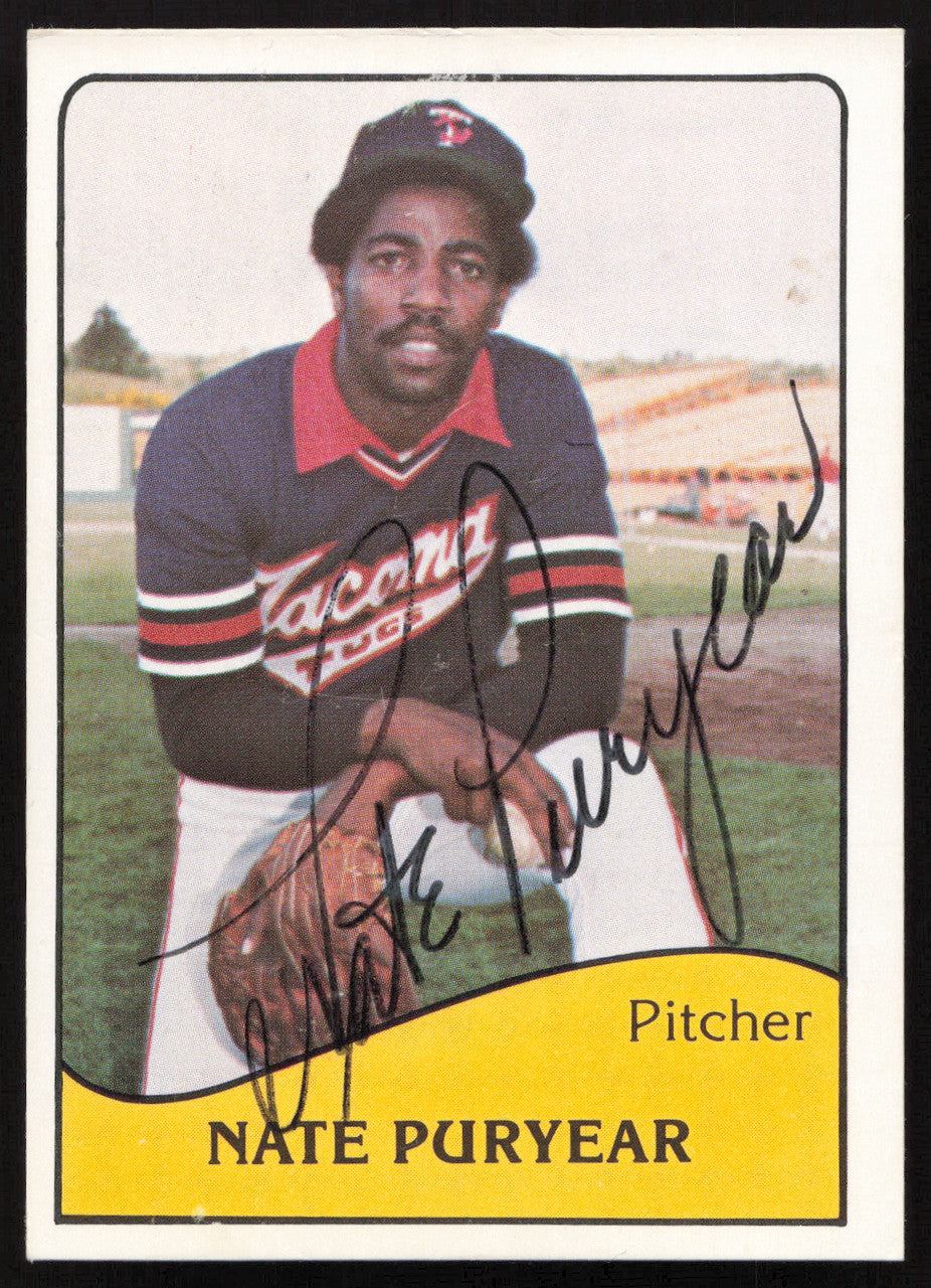 Nate Puryear Autographed 1979 TCMA Rookie Card #17 Tacoma Tugs SKU #264187