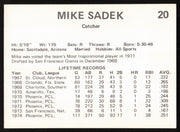 Mike Sadek Autographed 1975 Circle K Card #20 Phoenix Giants SKU #264188